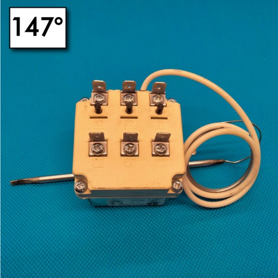 Bulb thermostat - 147°C - Manual reset - 3 Poles - Bulb dimensions 4x120 mm - Nominal current 20A/250V