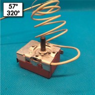 Thermostat a bulbè - 57°/320°C - Reset automatique - 1 Pole - Mesures de bulbè 2x215mm - Courant nominal 20A