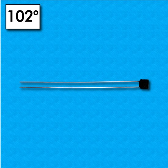 Radial thermalfuse - Temperature 102°C - Wires 60+60 mm - Rated current 1A
