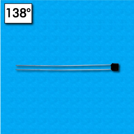Termofusibile radiale - Temperatura 138°C - Reofori 60+60 mm - Portata 1A