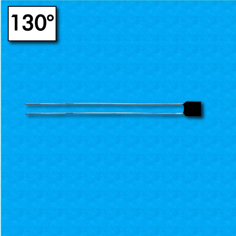 Radial thermalfuse - Temperature 130°C - Wires 60+60 mm - Rated current 2A