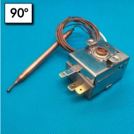 Bulb thermostat - 90°C - Automatic reset - 1 Pole (SPDT) - Bulb dimensions 6x93 mm - Nominal current 15A