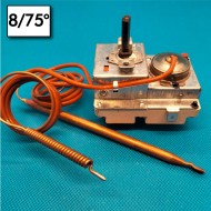 Bulb thermostat - Temperature 8°/75°C - Manual reset - 3 Poles - Bulb dimensions 7x141 mm - Nominal current 20A