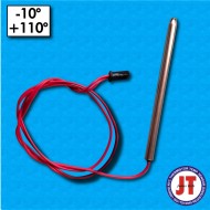 NTC probe STJT-RAD31-MOD U2 - Range -10°/+110°C - PVC cables 600/600mm - Beta 3945 - Stainless steel bulb 6x100mm