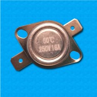 Thermostat KSD at 60°C - Normally closed contacts - Horizontal terminals - With round clip - Rated current 16A