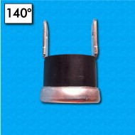 Thermostat KSD at 140°C - Normally closed contacts - Vertical terminals - Without fixing - Rated current 16A