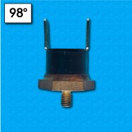 Thermostat KSD301 at 98°C - Normally closed contacts - Vertical terminals - With M4 screw - Rated current 16A