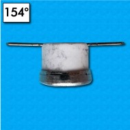 Termostato KSD a 154°C - Contactos n.cerrados - Terminales horizontales - Sin brida movil - Corriente nom.16A - Cuerpo ceramico