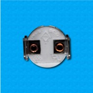 Thermostat KSD at 154°C - Normally closed contacts - Vertical terminals - Without fixing - Rated current 16A - Ceramic body