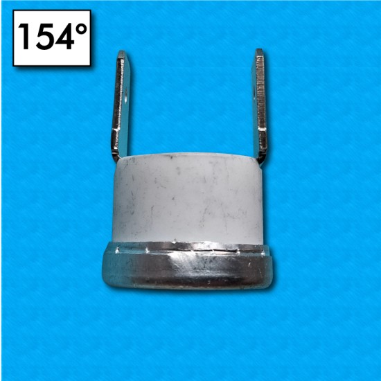 Thermostat KSD 154°C - Contacts n.fermés - Terminaux vertical - Sans bride de fix. - Courant nominal 16A - Corps en ceramique