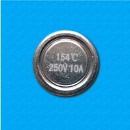 Thermostat KSD 154°C - Contacts n.fermés - Terminaux vertical - Sans bride de fix. - Courant nominal 16A - Corps en ceramique