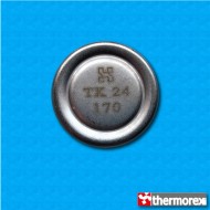 Thermostat TK24 at 195°C - Normally closed contacts - Vertical terminals - No round clip - Ceramic body