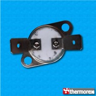 Thermostat TK24 at 185°C - Normally closed contacts - 45 degrees terminals - With round clip - Ceramic body