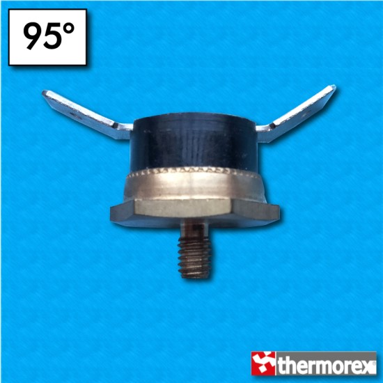 Thermostat TK24 95°C - Contacts normalement fermés - Terminaux à 45 degrés - Fixation avec vis M4