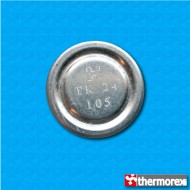 Thermostat TK24 at 105°C - Normally closed contacts - Vertical terminals - No mounting