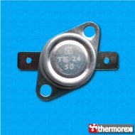 Thermostat TK24 at 50°C - Normally closed contacts - Horizontal terminals - With round clip - Ceramic body