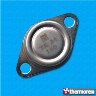 Thermostat TK24 160°C - Contacts normalement fermés - Terminaux vertical - Avec bride mobile - Corps en ceramique