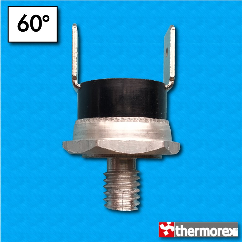 Thermostat TK24 60°C - Contacts normalement ouvert - Terminaux vertical - Fixation avec vis M6