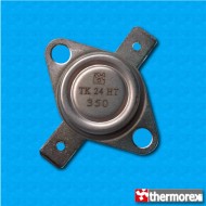Thermostat TK24-HT at 350°C - Normally closed contacts - Horizontal terminals - With round clip - Ceramic body