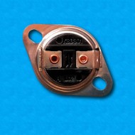 Thermostat KSD301 at 95°C - Normally closed contacts - Vertical terminals - With round clip - Rated current 10A