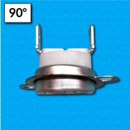 Thermostat KC3 at 90°C - Normally closed contacts - Vertical terminals - With round clip - Ceramic body