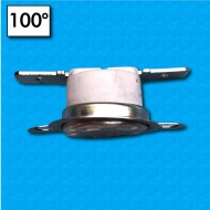Thermostat KC3 at 100°C - Normally closed contacts - Horizontal terminals - With round clip - Ceramic body