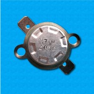 Thermostat KC3 at 70°C - Normally closed contacts - Horizontal terminals - With round clip - Ceramic body