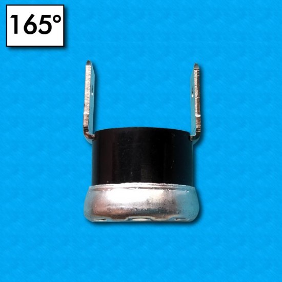 Thermostat KSD301 au 165°C - Contacts normalement fermés - Terminaux vertical - Sans bride de fixation - Courant nominal 10A