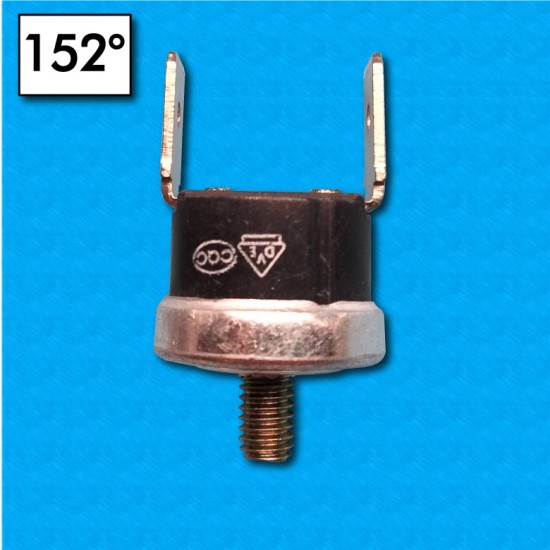 Thermostat KSD301 au 152°C - Contacts norm.fermés - Terminaux vertical - Avec vis M4 - Courant nominal 10A  - Reset au 135°C