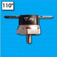 Termostato KSD301 a 110°C - Contatti normalmente chiusi - Terminali verticali - Fissaggio con vite M4 - Portata 10A