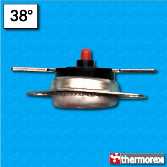Termostato TK32 a 38°C - Rearme manual - Terminales horizontal - Con brida de fijación