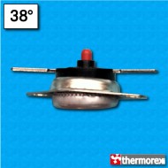 Termostato TK32 a 38°C - Rearme manual - Terminales horizontal - Con brida de fijación