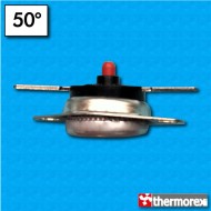 Termostato TK32 a 50°C - Riarmo manuale - Terminali orizzontali - Con flangia mobile
