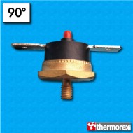 Termostato TK32 a 90°C - Rearme manual - Terminales horizontal - Fijación con tornillo M4