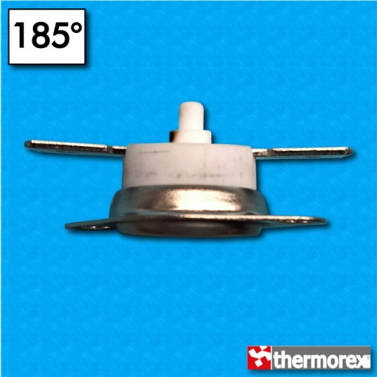 Termostato TK32 a 185°C - Riarmo manuale - Terminali orizzontali - Con flangia mobile - Corpo ceramico alto