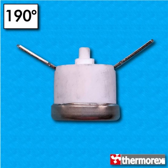 Termostato TK32 a 190°C - Riarmo manuale - Terminali a 45° - Senza flangia di fissaggio - Corpo alto ceramico