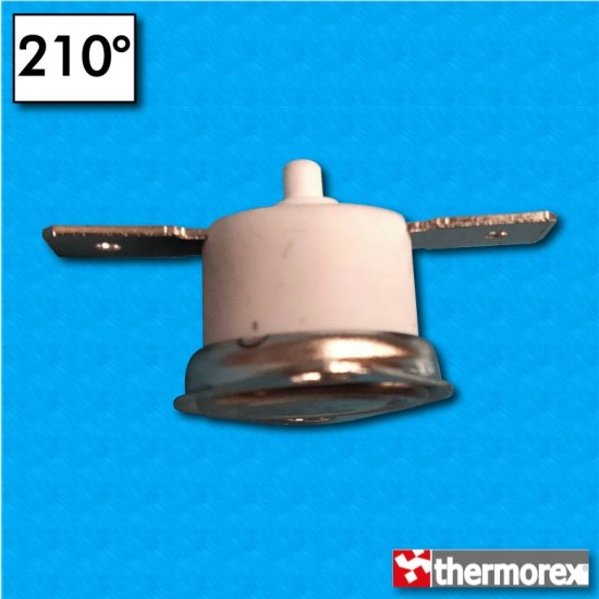 Termostato TK32 a 210°C - Riarmo manuale - Terminali orizzontali - Con flangia fissa - Corpo ceramico alto