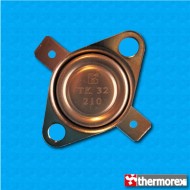 Thermostat TK32 at 210°C - Manual reset - Horizontal terminals - With fixed clip - High ceramic body