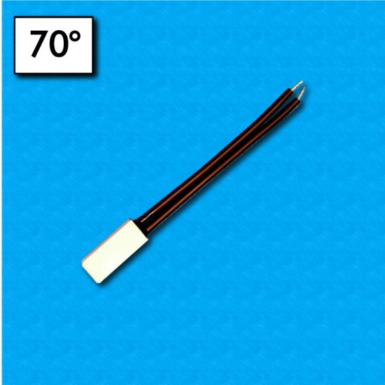 Thermal protector KSD - Temperature 70°C - Cables 70/70 mm - Rated current 5A