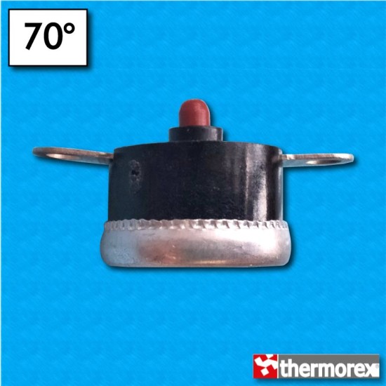 Termostato TK32 a 70°C - Rearme manual - Terminales horizontal con ojete - Sin brida de fijación