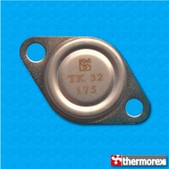 Termostato TK32 a 175°C - Riarmo manuale - Terminali verticali - Con flangia mobile - Corpo ceramico