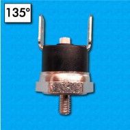 Thermostat KSD301 at 135°C - Manual reset - Vertical terminals - With M4 screw - Aluminium base