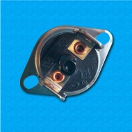 Thermostat KSD301 at 105°C - Manual reset - Vertical terminals - With round clip - Rated current 16A