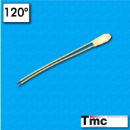 Protector termico C1B - Temperatura 120°C - Cables FEP verdes 100/100 mm - Corriente nominal 2,5A