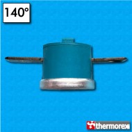 Termostato TY60 a 140°C - Contactos normalmente cerrados - Terminales horizontal - Sin brida de fijación - Corriente nominal 10A