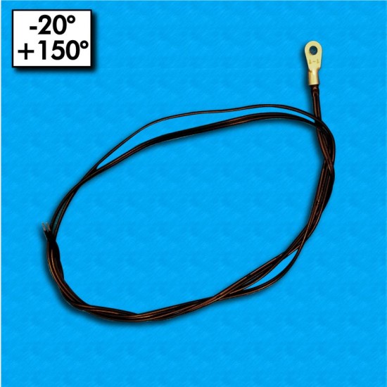 NTC probe ST-CWF4-13-1000 - Range -20°/+150°C - PVC cables 1000/1000mm - Beta 3984 - With eyelet