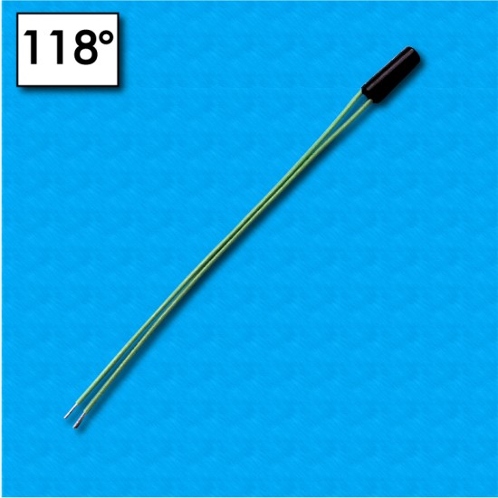 ESKA thermalfuse - Temperature 118°C - Cables 110/110 mm - Rated current 5A