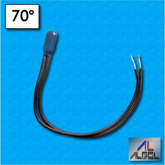 Protecteur thermal AM03 - Temperature 70°C - Cables 150/150 mm - Courant nominal 2,5A