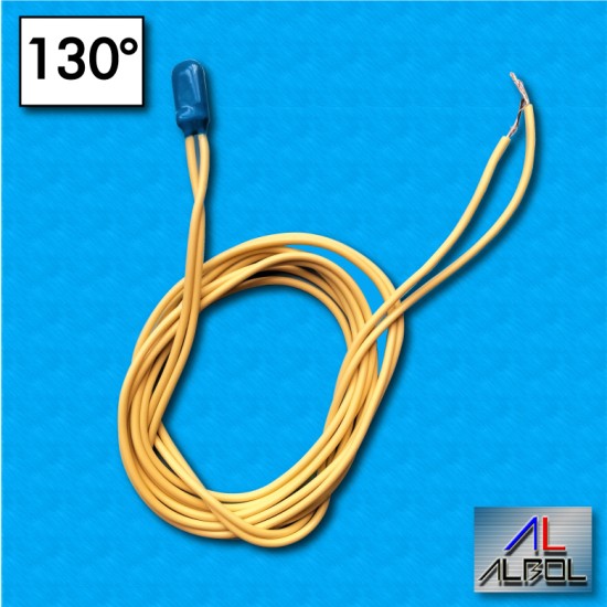 Thermal protector AM03 - Temperature 130°C - Cables 1000/1000 mm - Rated current 2,5A