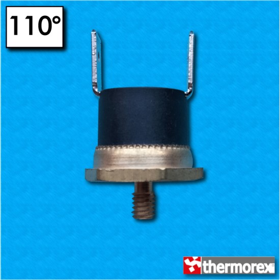 Termostato TK24 a 110°C - Contactos normalmente cerrados - Terminales vertical - Fijación con tornillo M4 - Cuerpo alto